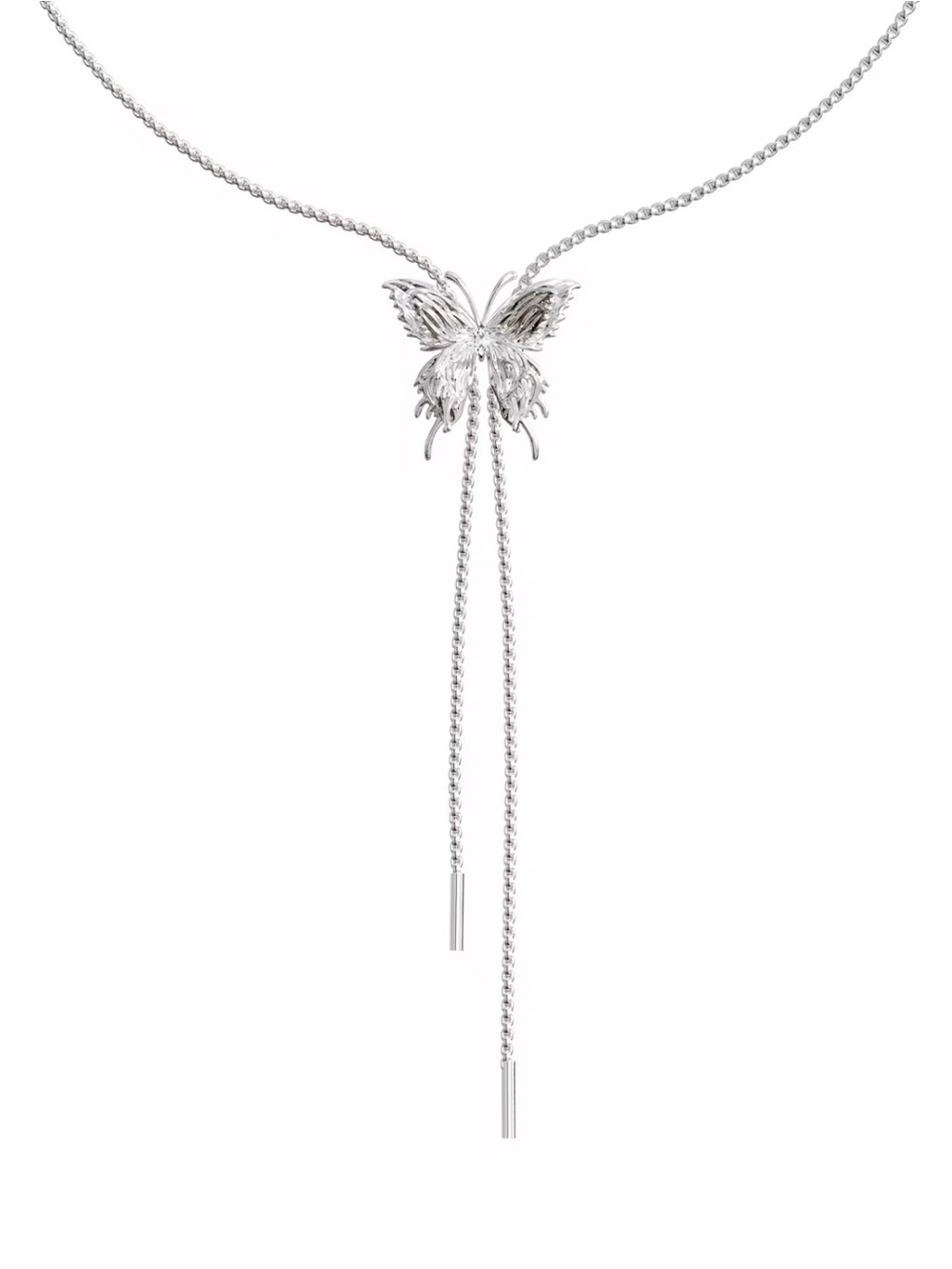 3 in 1 Vintage Adjustable Silver Butterfly Choker Necklace, Bracelet, Body Chain - Picture 10 of 11